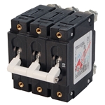 Blue Sea Systems C-Series White Toggle Circuit Breaker - Triple Pole 50 Amp